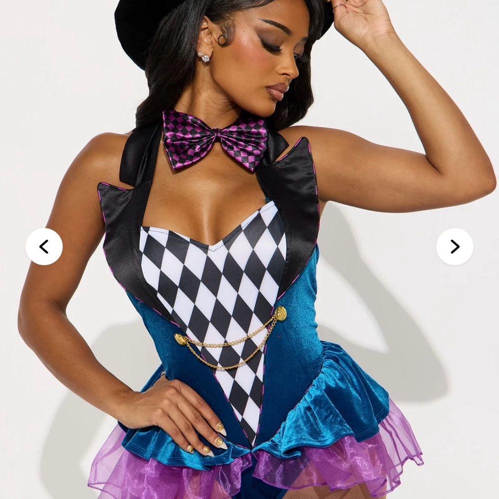 Fashion Nova Blue and Purple Harlequin Costume